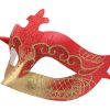Bold Red and Gold Masquerade Mask with Glitter
