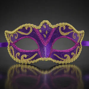 Purple and Gold Classic Venetian Mask