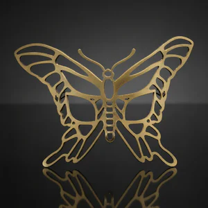 Gold Butterfly Authentic Leather Filigree Mask