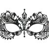 Metal Filigree Masquerade Mask with Green Tear Drop Crystals