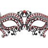 Metal cleopatra Masquerade Mask with Red Crystals