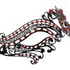 Metal cleopatra Masquerade Mask with Red Crystals