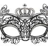 Metal Baroque Cat Masquerade Mask with Clear Crystals
