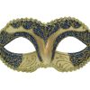 Gold and Blue Regal Masquerade Mask