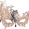 Rose Gold Metal Filigree Swan Masquerade Mask