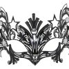 Women's Superhero Black Metal Filigree Masquerade Mask
