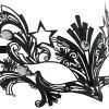 Women's Superhero Black Metal Filigree Masquerade Mask
