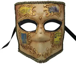 Crackle Gold Bauta Venetian Mask