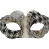 Silver Venetian Mask with Grey and Black Details