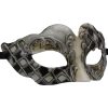 Silver Venetian Mask with Grey and Black Details