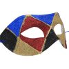 Blue Red Gold Black Multicolored Venetian Mask