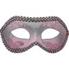 Pink Venetian Mask with Black Outline
