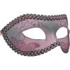 Pink Venetian Mask with Black Outline