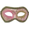 Light Pink and Gold Venetian Mask with Black and Gold Outline