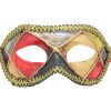 Multicolored (Red Black Beige Yellow Gray) Venetian Mask