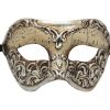 Cream and Silver Musical Masquerade Mask