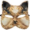 Black And Gold Cat Authentic Venetian Mask