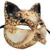 Black And Gold Cat Authentic Venetian Mask