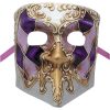 Purple And Gold Bauta Authentic Venetian Mask