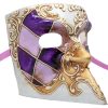 Purple And Gold Bauta Authentic Venetian Mask