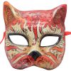 Red Authentic Cat Venetian Mask
