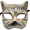Black Authentic Gatto Venetian Mask
