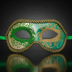 Green and Gold Venetian Mask