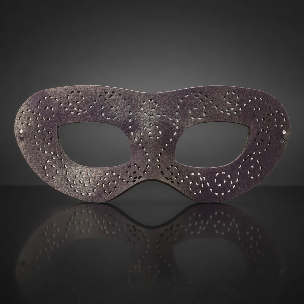 Purple Pearlescent Authentic Leather Masquerade Mask