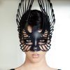 Mythical Black Raven Authentic Leather Mask