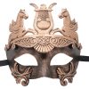 Roman Warrior Bronze Black Masquerade Mask