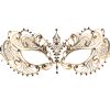 Gold Filigree Masquerade Mask with Black Tear Drop Crystals