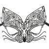 Black Metal Kitten Filigree Masquerade Mask