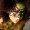 Black Filigree Half Face Masquerade Mask