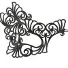 Black Filigree Half Face Masquerade Mask