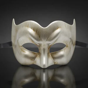 Brushed Champagne Pulcinella Masquerade Mask
