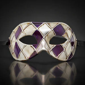 Purple, Silver and Gold Masquerade Mask