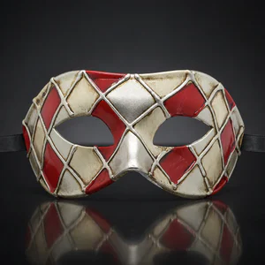 Red, Silver and Gold Masquerade Mask