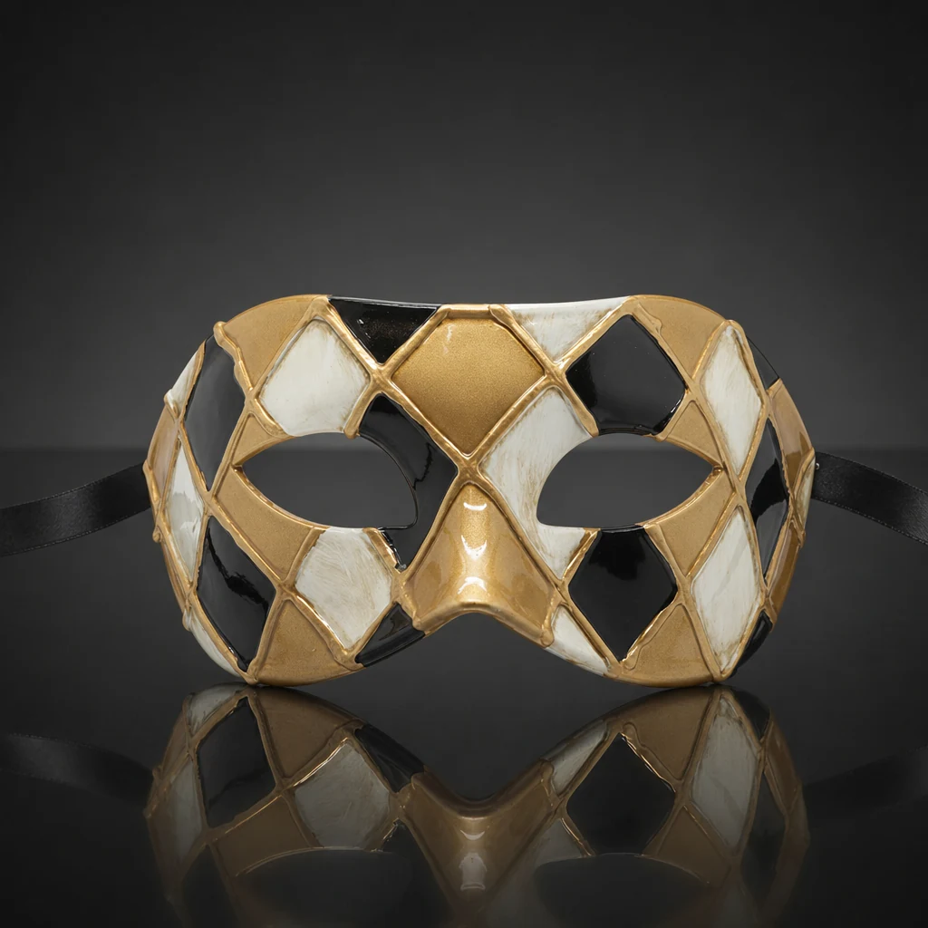 Black,Gold and Champagne Masquerade Mask