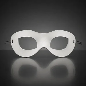 Sly White Leather Eye Mask - Small