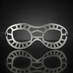 Silver Superhero Leather Eye Mask