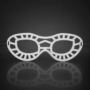 White Superhero Leather Eye Mask