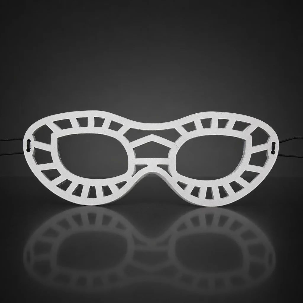 White Superhero Leather Eye Mask