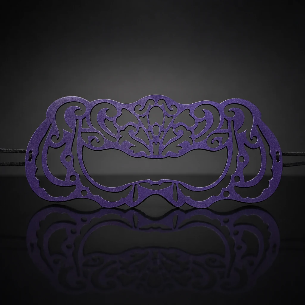 Authentic Purple Leather Victorian Masquerade Eye Mask