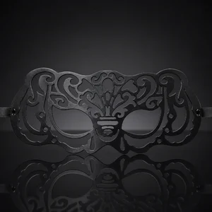 Authentic Black Leather Victorian Masquerade Eye Mask