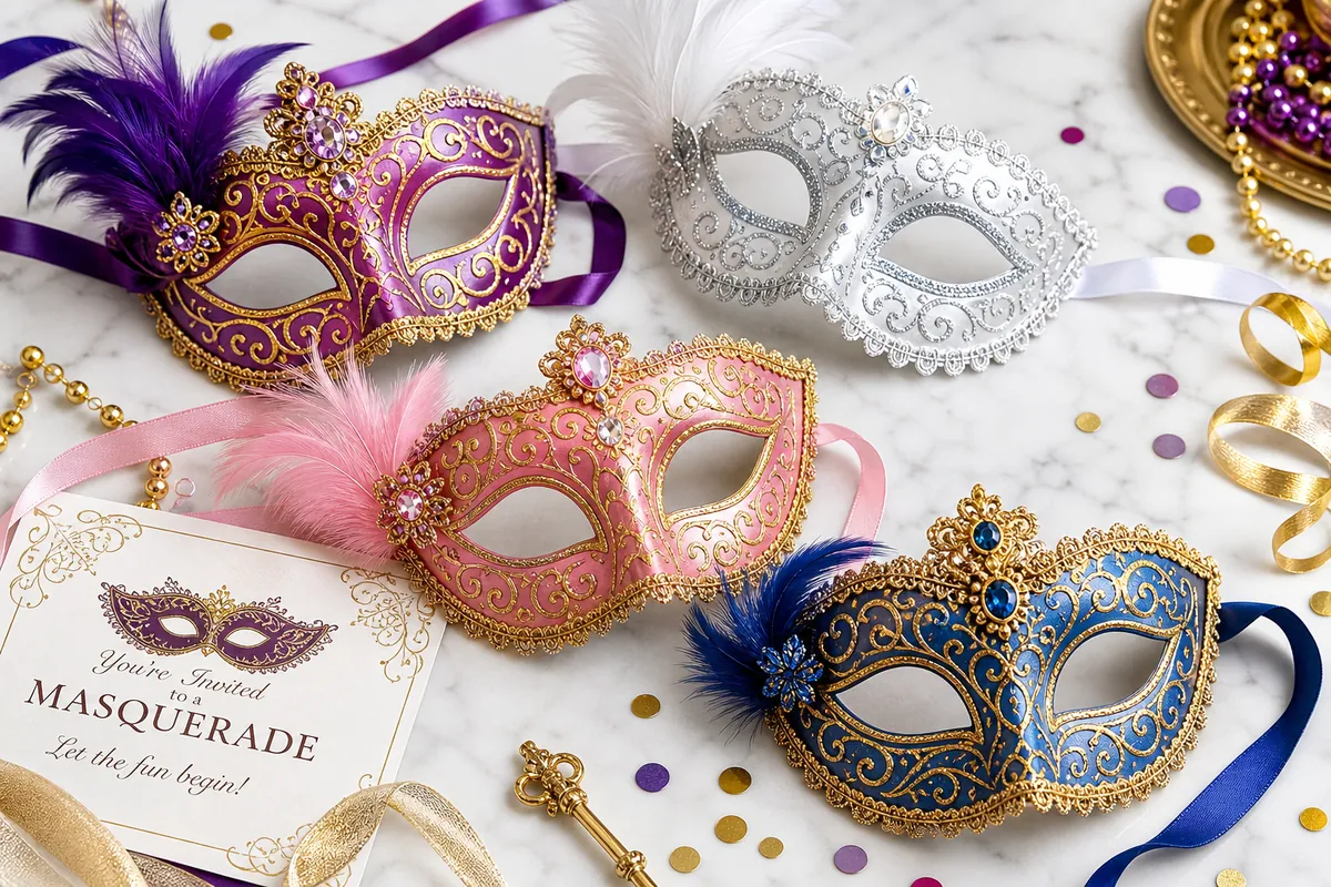 Close-up of a decorative masquerade mask with fine detailing