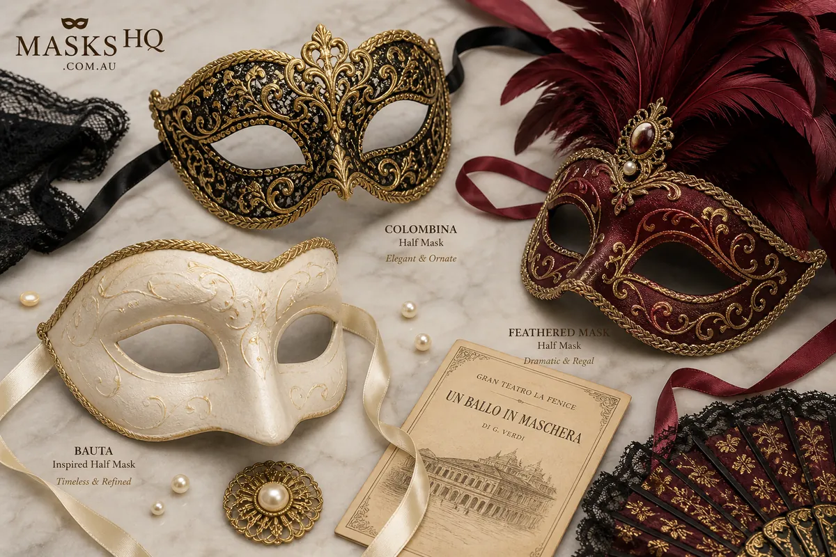 Close-up of a decorative masquerade mask with fine detailing