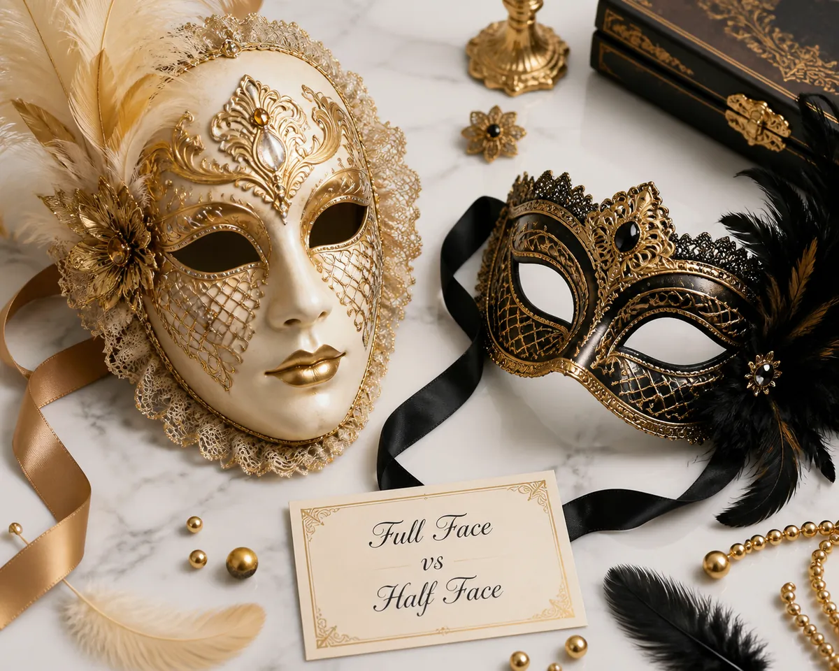 Close-up of a decorative masquerade mask with fine detailing